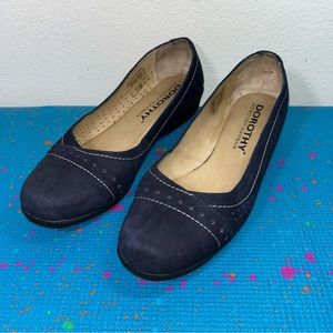 Dorothy Gaynor Casuals blue Suede Ballet Flats 26 mex us size 10 leather upper
